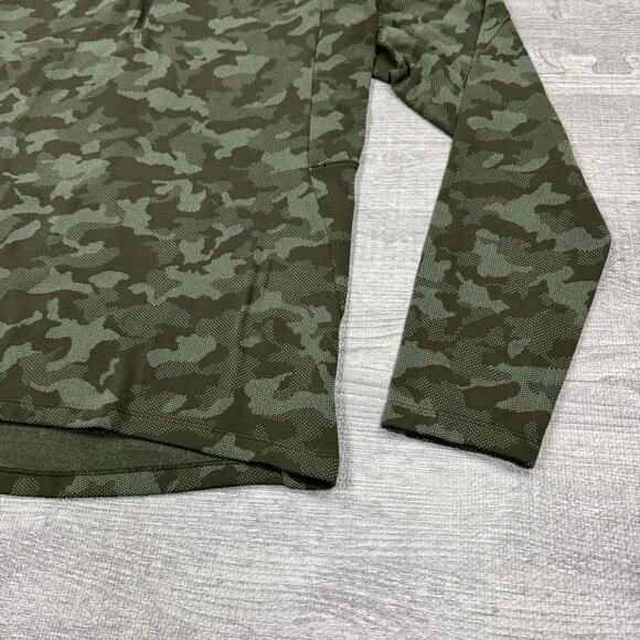 Lululemon Surge Warm 1/2 Zip Jacquard Pullover Size Medium Green Camo LM3CGCS - Picture 7 of 13